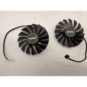 MSI Graphics Card Replacement Fans Set of 2 GPU Cooling Fans 4-Pin Black